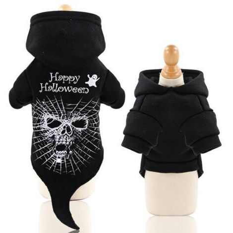 BUNTHAUS Vêtements d'Halloween pour animaux de compagnie, manteau à capuche en pur coton pour chats et chiens, automne et hiver, pour noël, pâques（XL）