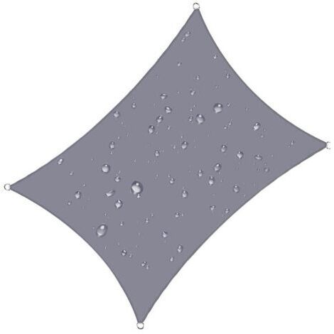 BUNTHAUS Voile d\\'ombrage rectangulaire 4x5 m Impermable Anti 93% UV rsistant l\\'eau Protection Contre Le Vent Polyester avec Protection UV pour Jardin terrasse Camping Gris