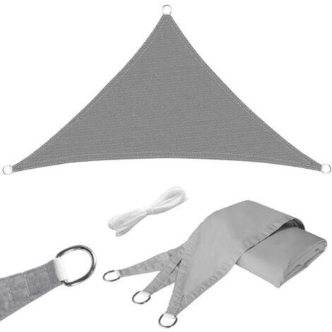 BUNTHAUS Voile d\\'Ombrage Triangulaire, 3,6x3,6x3,6m, Polyester Oxford 180g/m2 et Protection UV 95%, Indchirable, Impermable, pour Jardin, Balcon, Terrasse, Patio, Camping, Gris