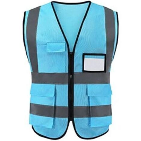 BUNTHAUS XL Gilet de Sécurité, Gilet Fluo Réfléchissant et Lavable, avec Fermeture Eclair, Haute Visibilité pour Cycliste, Conducteur, Coureur, Eboueur