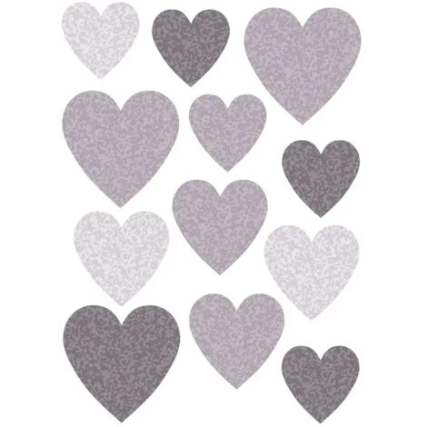 Buokids Wandsticker Herzen grau