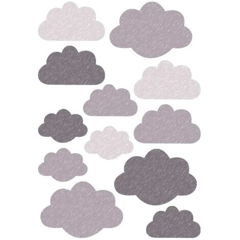 Buokids Wandsticker Wolken grau