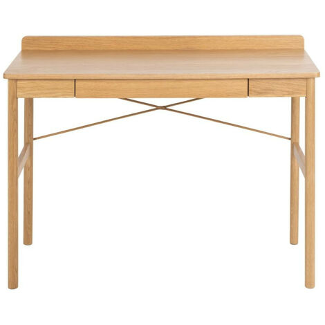 Bureau 1 tiroir 110x50x80 cm décor chêne laqué mat