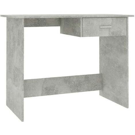 Bureau 1 tiroir bois gris béton Athena