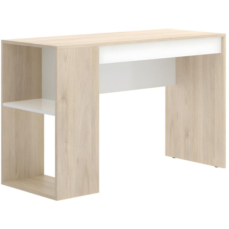 Mobimarket - Bureau avec rangements ines - Coloris : Chêne et Blanc