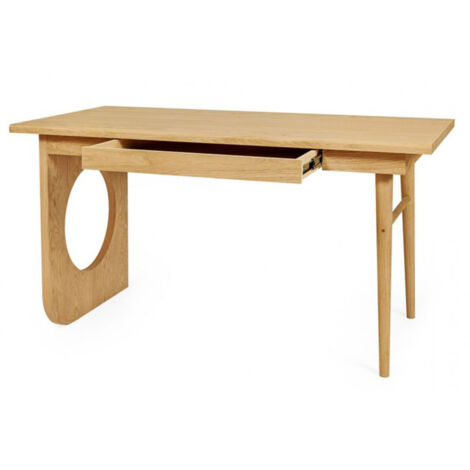 Bureau 1 Tiroir Design "Bau" 140cm Chêne