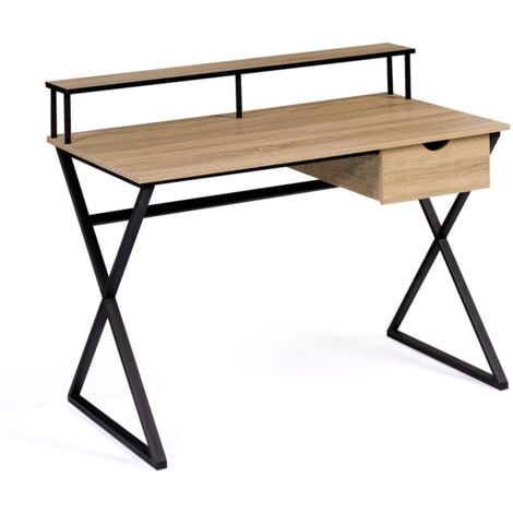 Bureau 1 tiroir ENZO pieds croisés design industriel