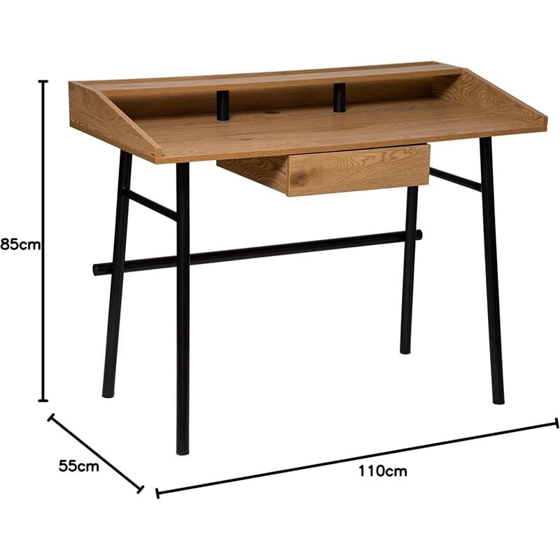 Bureau 1 tiroir Josan Marron Atmosphera