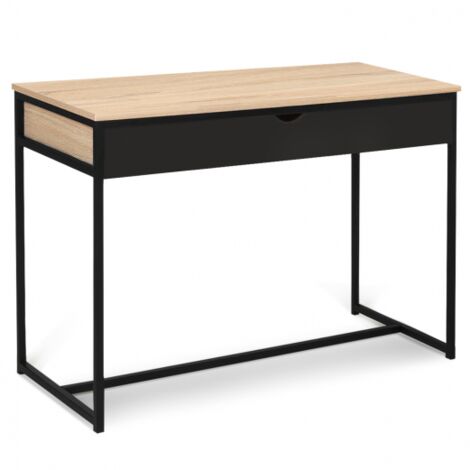 Bureau 1 tiroir noir BOSTON design industriel - Multicolore