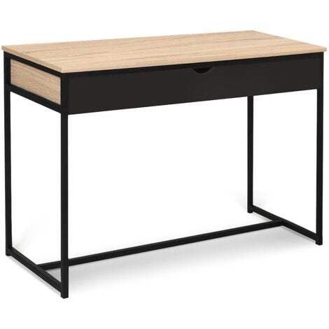 Vasagle bureau, table, poste de travail, 80 x 50 x 75 cm, pour bureau,  salon, chambre, assemblage simple, métal, style industriel, marron rustique  et noir lwd038b01 80 x 50 x 75 cm - Conforama