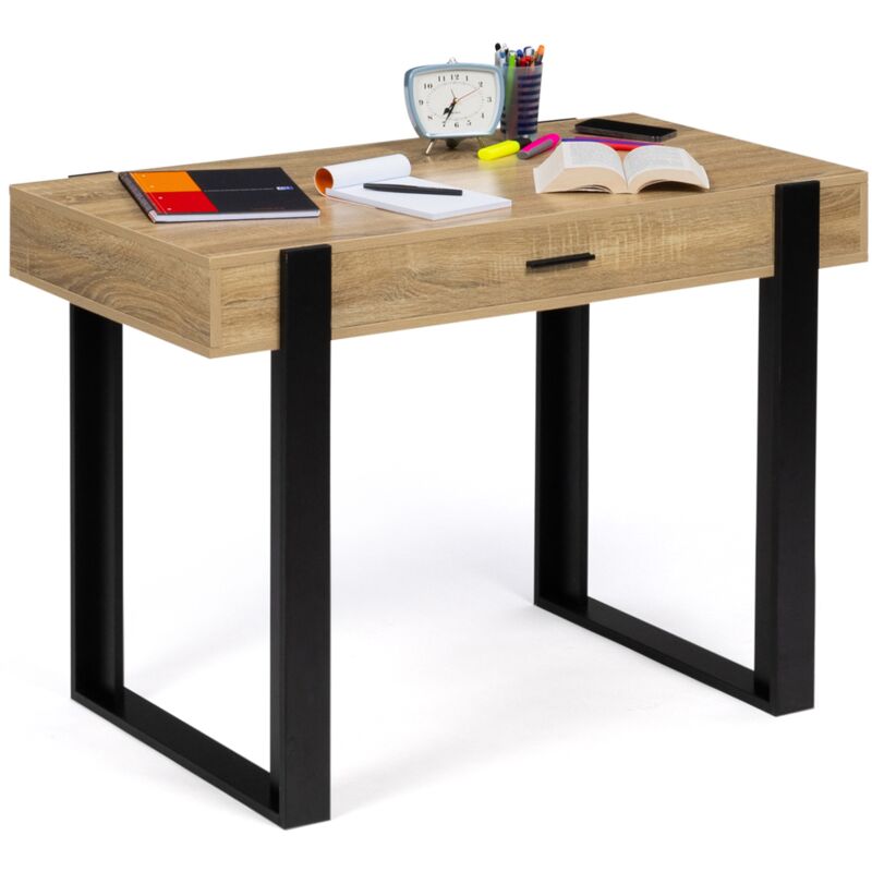 Idmarket - Bureau 1 tiroir phoenix bois et noir