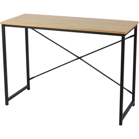 Bureau 100x40x70 cm décor naturel et piètement en noir - ENORA