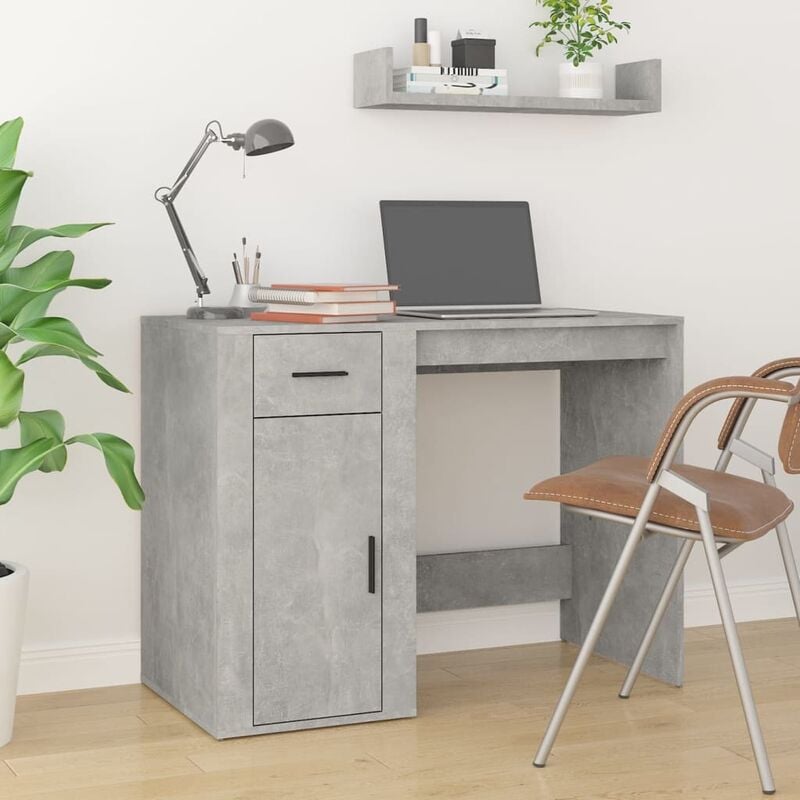 Vidaxl - Bureau Gris béton 100x49x75 cm Bois d'ingénierie