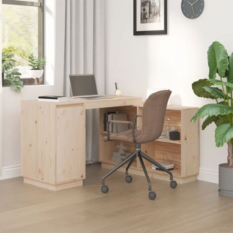 Bureau 110x50x75 cm Bureau d'Ordinateur Bois Massif de Pin Multicolore vidaXL