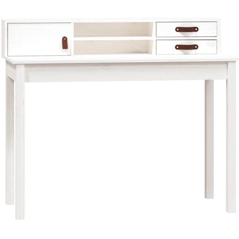 Vidaxl - Bureau Blanc 110x50x93 cm Bois massif de pin