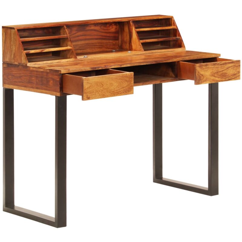 Vidaxl - Bureau 110x50x94 cm Bois solide de Sesham et acier