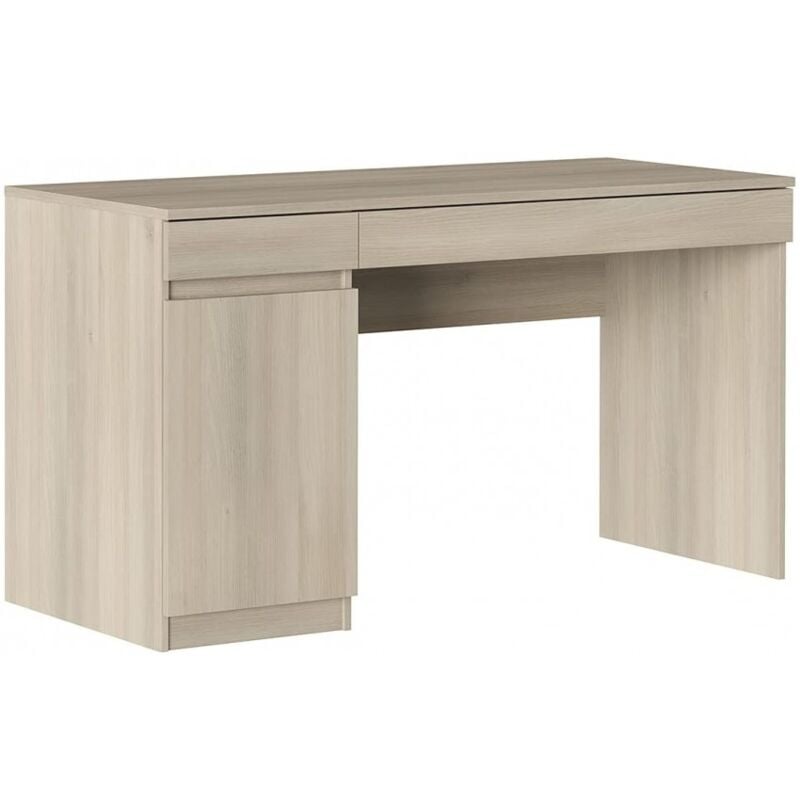 Abitare - Bureau 140x55,5 cm chêne avec une porte et deux tiroirs - Otta