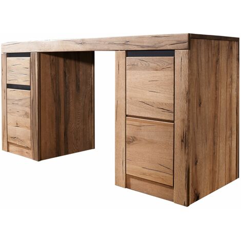 Bureau 150x50 Chênes sauvage et lombard huilé Bois naturel MONTREUX 119