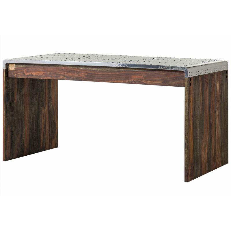 Massivmoebel24 - Bureau 150x70 Palissandre huilé Gris taupe tambora 780