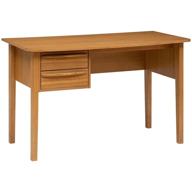 Atmosphera - Bureau 2 tiroirs Oliver en placage chêne L125cm créateur d'intérieur