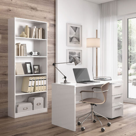 Bureau 3 tiroirs 138x60x74 cm blanc