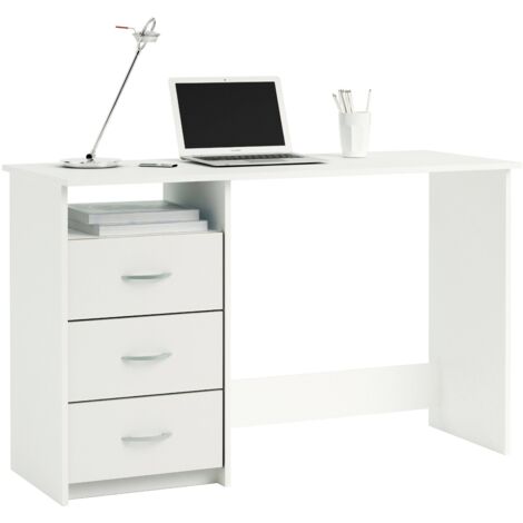 Bureau 3 tiroirs Aristote blanc
