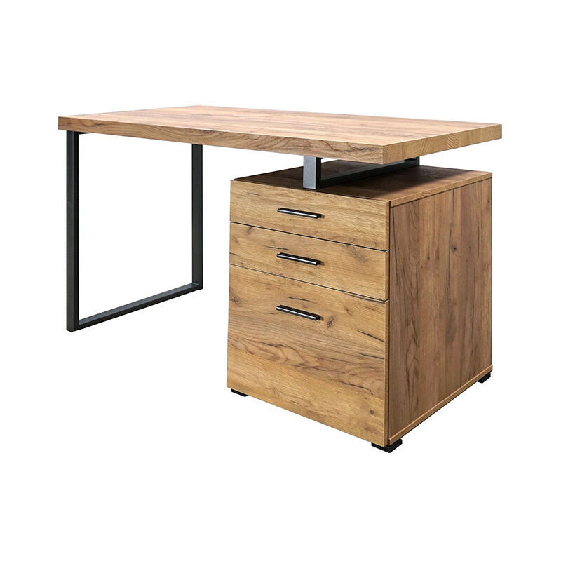 Bureau 3 tiroirs pied métal Elton