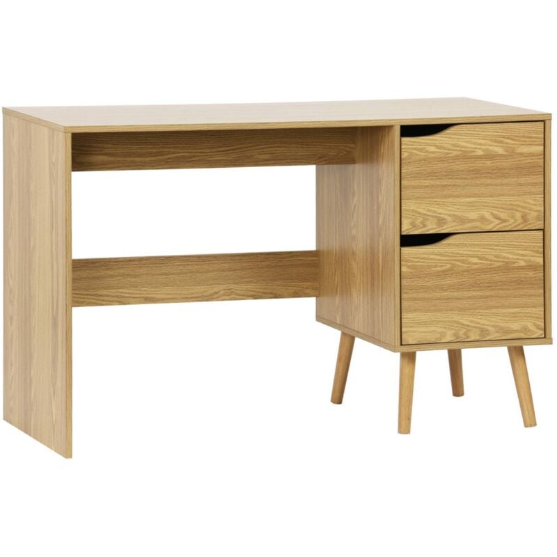 Bureau à 2 tiroirs effet frêne