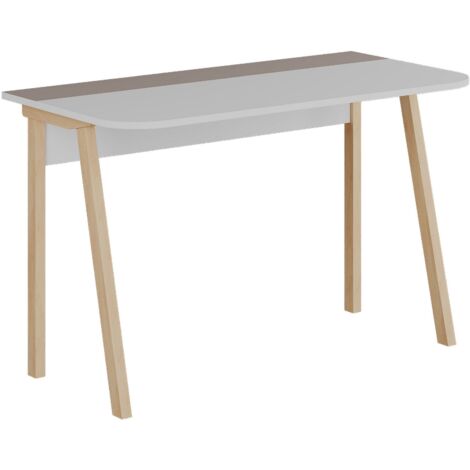 Bureau Adam 120cm Bois Blanc et Marron - Marron