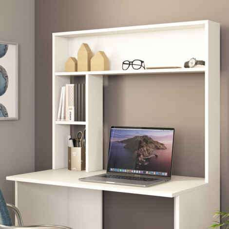 Vicco – Bureau droit Albano 90 x 51.6 cm – Panneaux de particules 16 mm – Revêtement mélamine – Compact avec étagères ouvertes et fermées