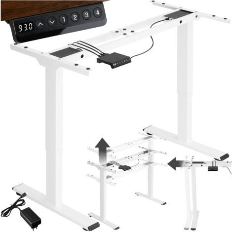 Tectake – Bureau assis debout réglable électriquement – Largeur variable 60cm – Hauteur ajustable 70 à 119cm – Structure en acier robuste – Système anticollision