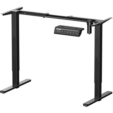Bureau assis debout, Bureau debout réglable électrique en hauteur,4 hauteurs de mémoire, facile à assembler, bureau à domicile, améliore le confort et la productivité, noir, ERGEAR