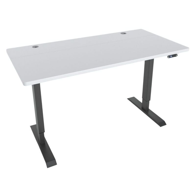 Blumie - Bureau assis debout électrique 14070 cm - Plateau Blanc / Pieds couleur au choix