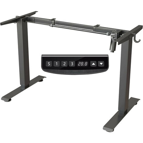 Bureau Assis Debout Électrique - Bureau Table Debout Réglable en Hauteur avec Système Anti-Collision, Facile Assembler, Panneau Contrôle de 3 Fonctions Mémoires