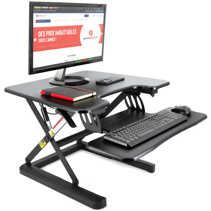 Safetool - Bureau assis debout Poste de travail réglable en hauteur 67x59 cm support ordinateur