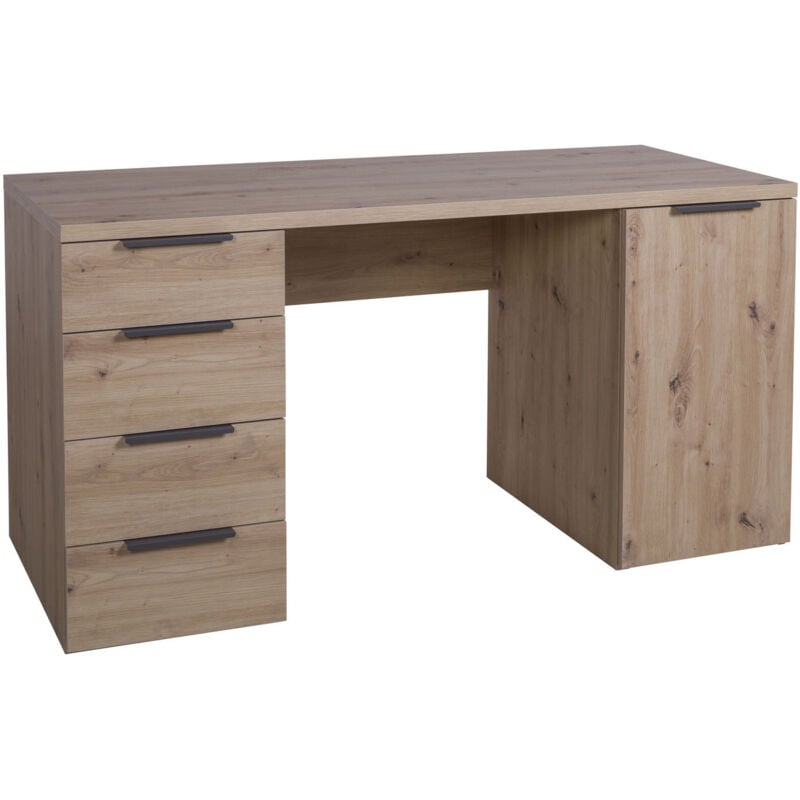Iperbriko - Bureau avec 1 porte et 4 tiroirs h 77.80 x L146.00 x P60.10 cm