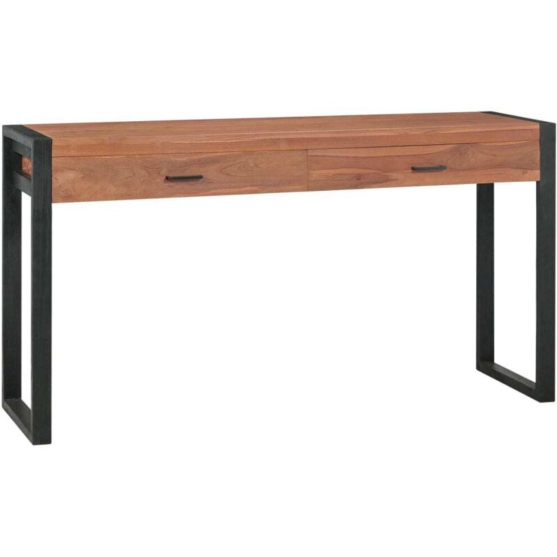 Bureau avec 2 tiroirs 140x40x75 cm Bois de teck vidaXL