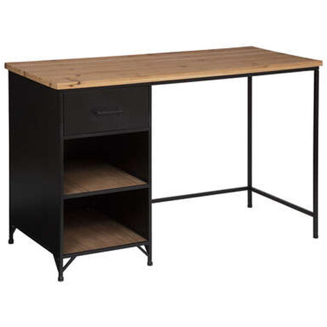 Bureau avec 2 tiroirs en bois coloris blanc - Longueur 120 x Profondeur 55 x Hauteur 77 cm