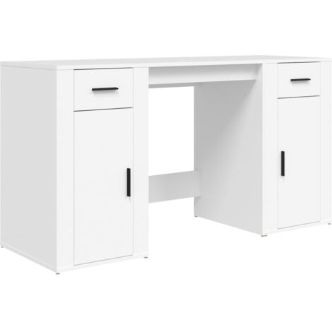 Bureau avec armoire blanc bois d'ingénierie vidaXL