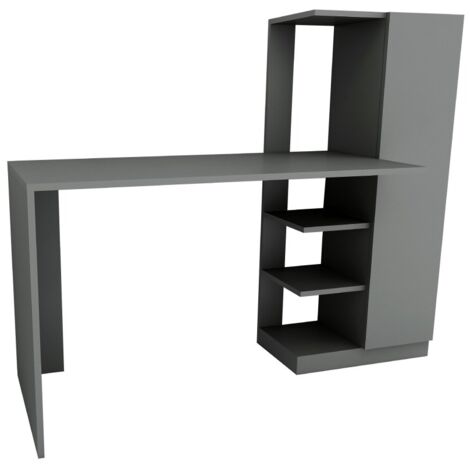 Bureau avec armoire et étagères anthracite Klasiko 120