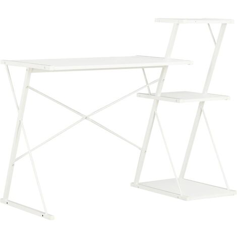 Bureau avec étagère Blanc 116x50x93 cm