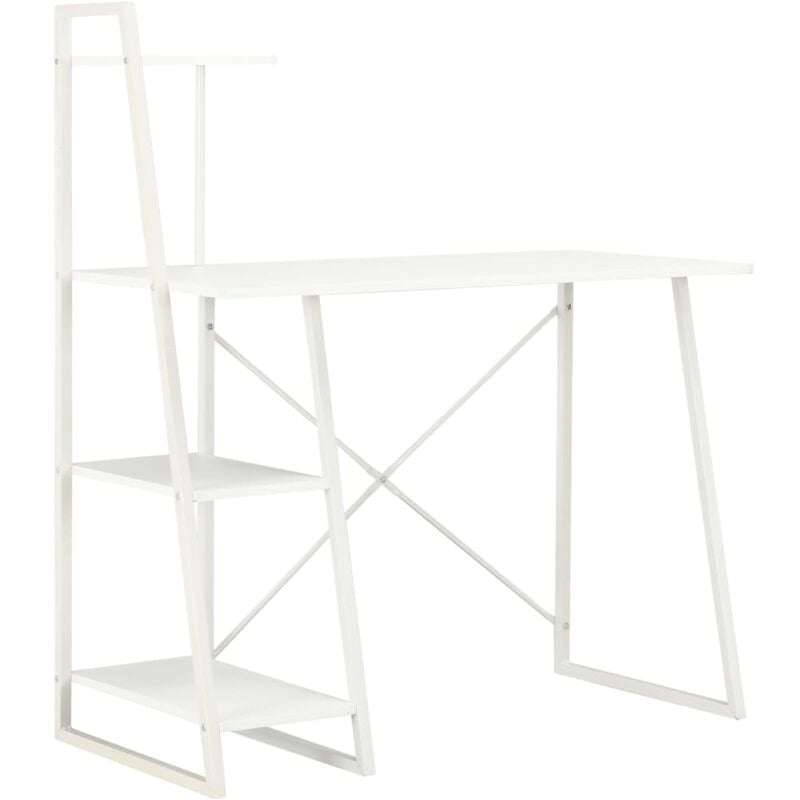 Maisonchic - Bureau avec étagère, Bureau d'ordinateur, Bureau informatique Blanc 102x50x117 cm WFE786723 design in
