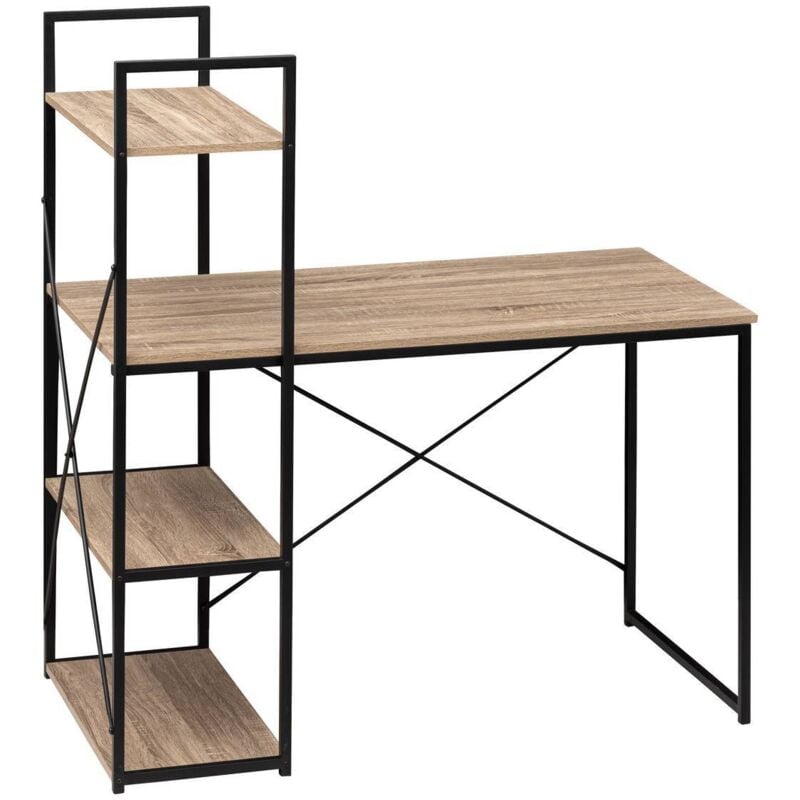 5five Simply Smart - Bureau avec étagères aliaj effet chêne naturel - 5five