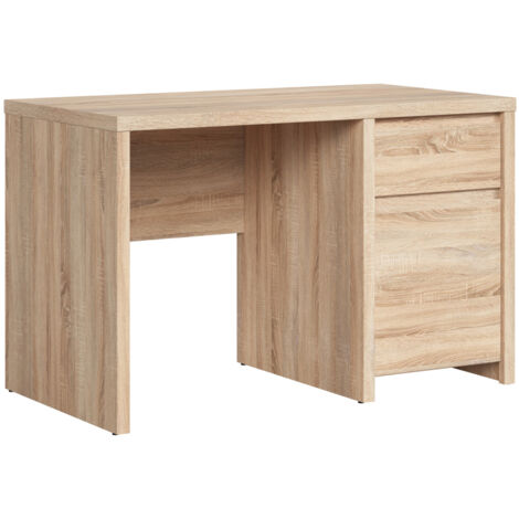 Bureau avec rangement 1 porte et 1 tiroir, coloris chêne Sonoma - Longueur 120 x Largeur 65 x Hauteur 77 cm