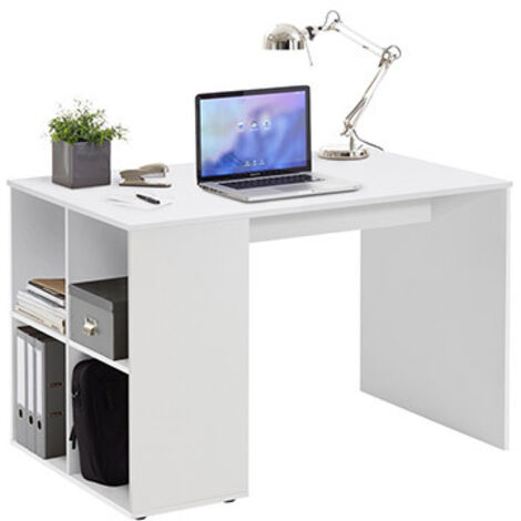 Bureau avec rangement 117x73x75 cm blanc