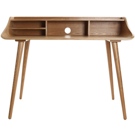 Organisateur de bureau en bois avec support téléphone, marqueterie  médaillon réf OP1 - Bois Plaisir