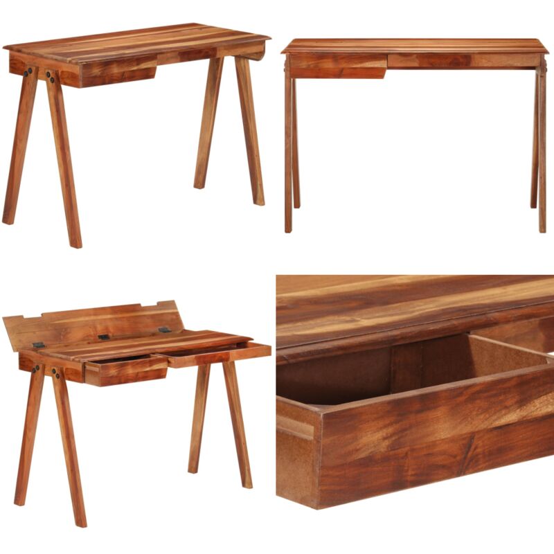 Vidaxl - Bureau avec tiroir 110x50x77 cm bois d'acacia massif - Bureau En Bois - Bureau Vintage - Bureau Design - Bureau Acacia - Bureau Informatique
