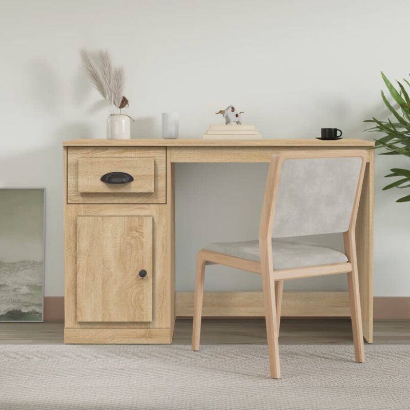 Maison Chic - Bureau avec tiroir Bureau d'ordinateur Bureau informatique chêne sonoma 115x50x75 cm bois d'ingénierie 54156