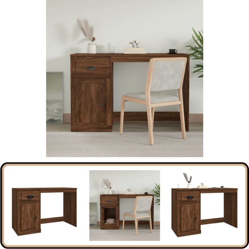 Vidaxl - Bureau avec tiroir chêne marron 115x50x75 cm bois d'ingénierie - Bureau - Meuble De Bureau - Bureau D'étude - Bureau D'écriture - Meuble