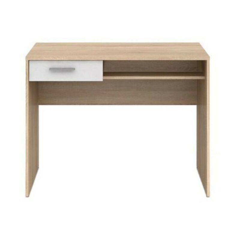 Webmarketpoint - Bureau avec tiroir Nepo chêne blanc 100 cm. Webmarketpoint - Bureau avec tiroir Nepo chêne blanc 100 cm.
